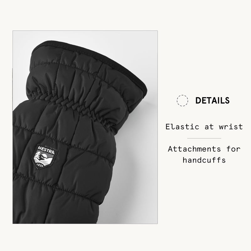 Hestra Extreme Cold Weather Winter Mittens Moon Primaloft Insulated Gloves, Black, 7 - Image 4